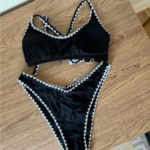 Berlook Black Bikini with White Trim